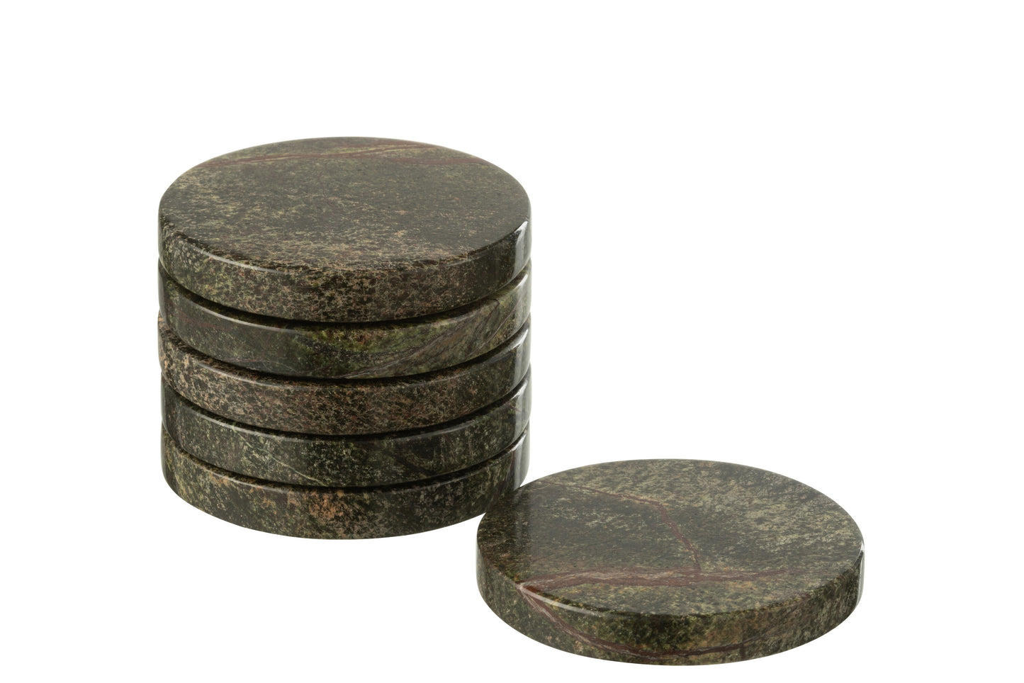 Green Marble Coasters Set Of 6