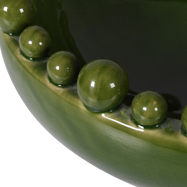 Green Bowl With Bobbled Edge