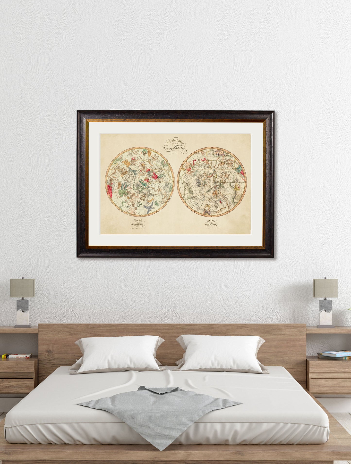 c.1820 Map of the Constellations – framed wall art at Leya Buster Interiors