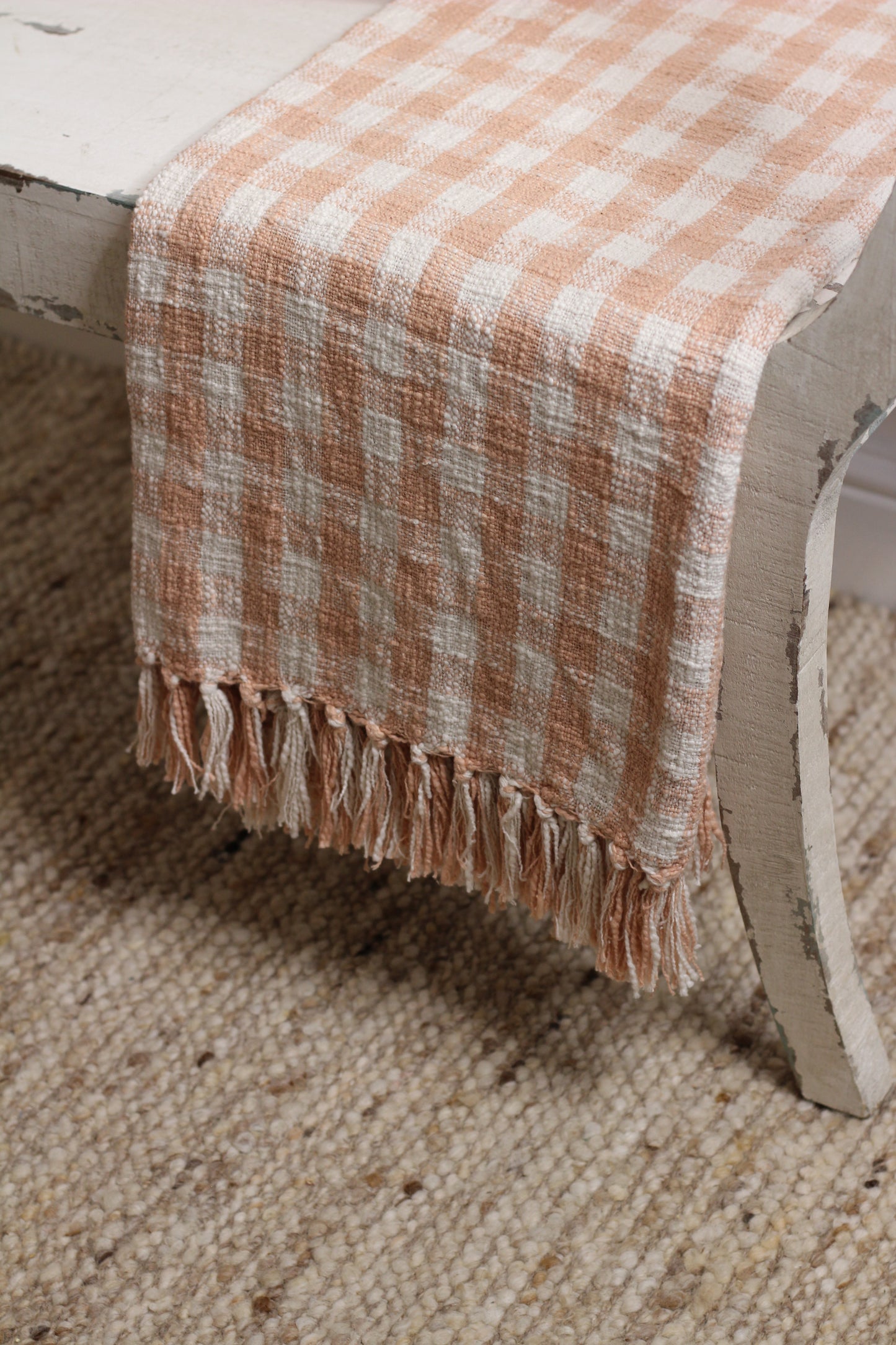 Gingham Throw Blush