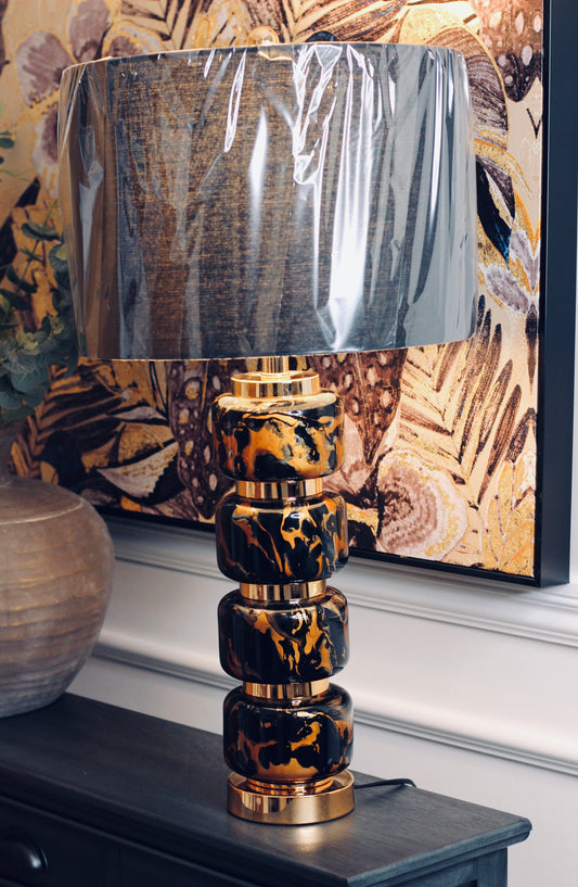 Black & Gold Tortoise Style Lamp
