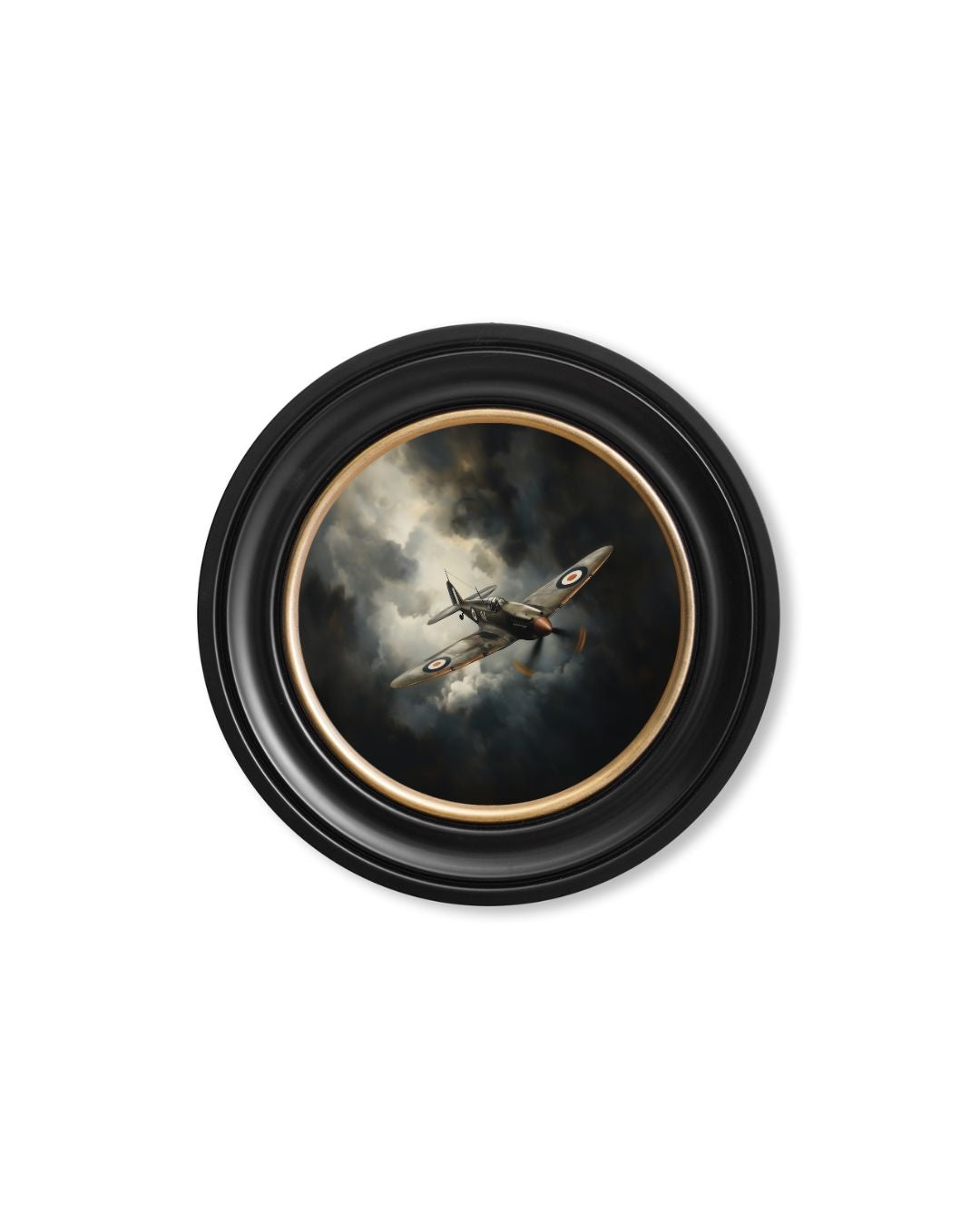 Fighter Jets Oxford Round Frame styled view – Leya Buster Interiors