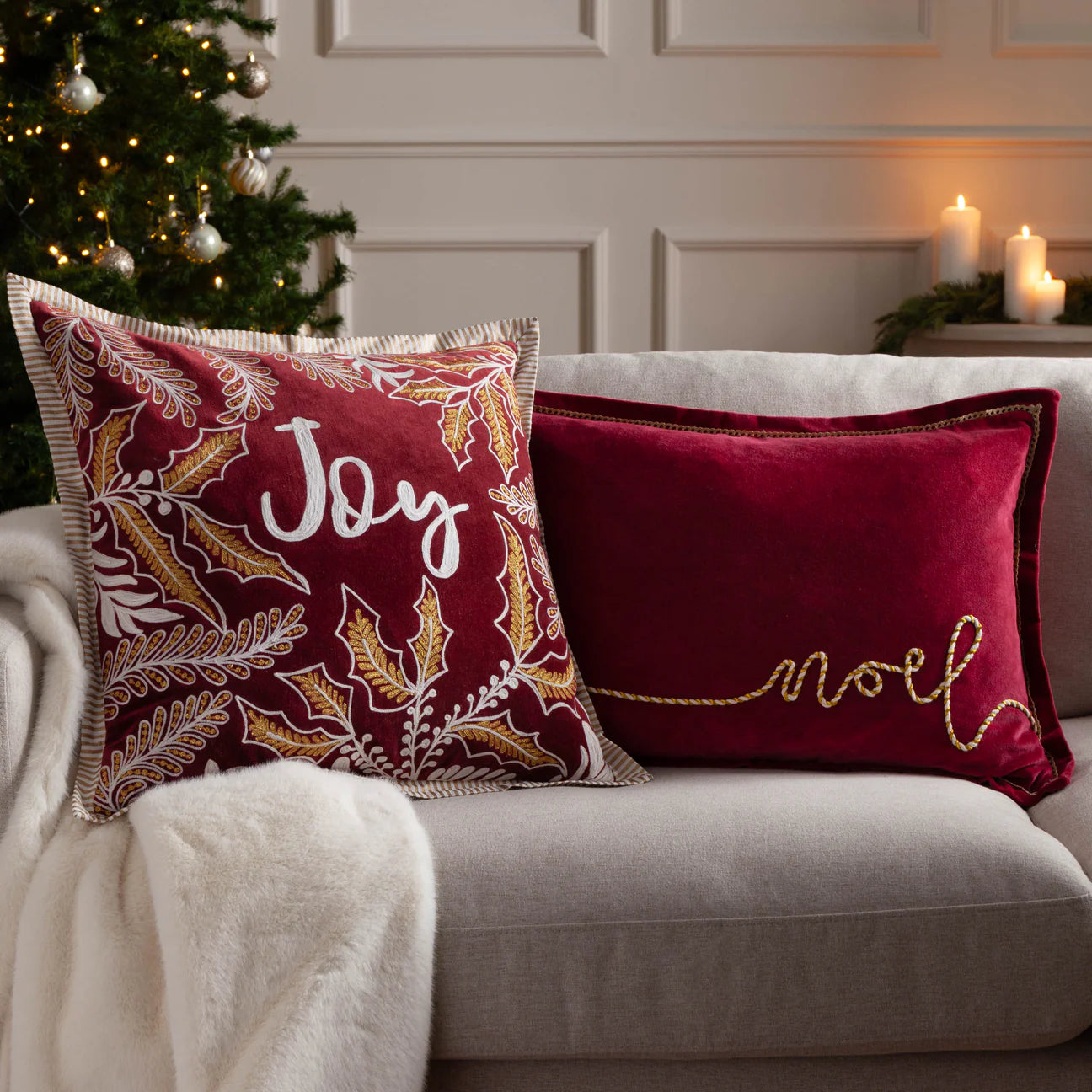 Joy Embroidered Cushion