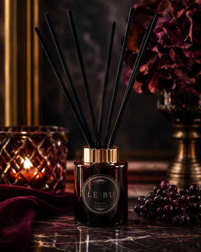 LE BU 100ml reed diffuser lifestyle image for elegant home fragrance and layered interiors