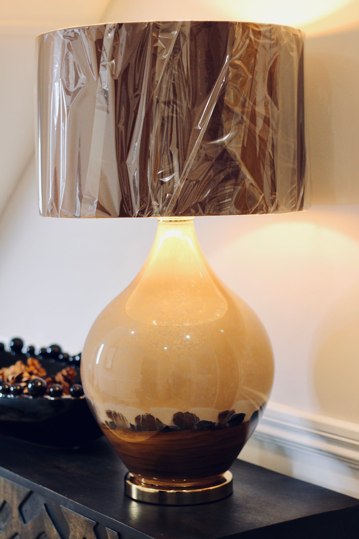 Two Tone Brown Table Lamp