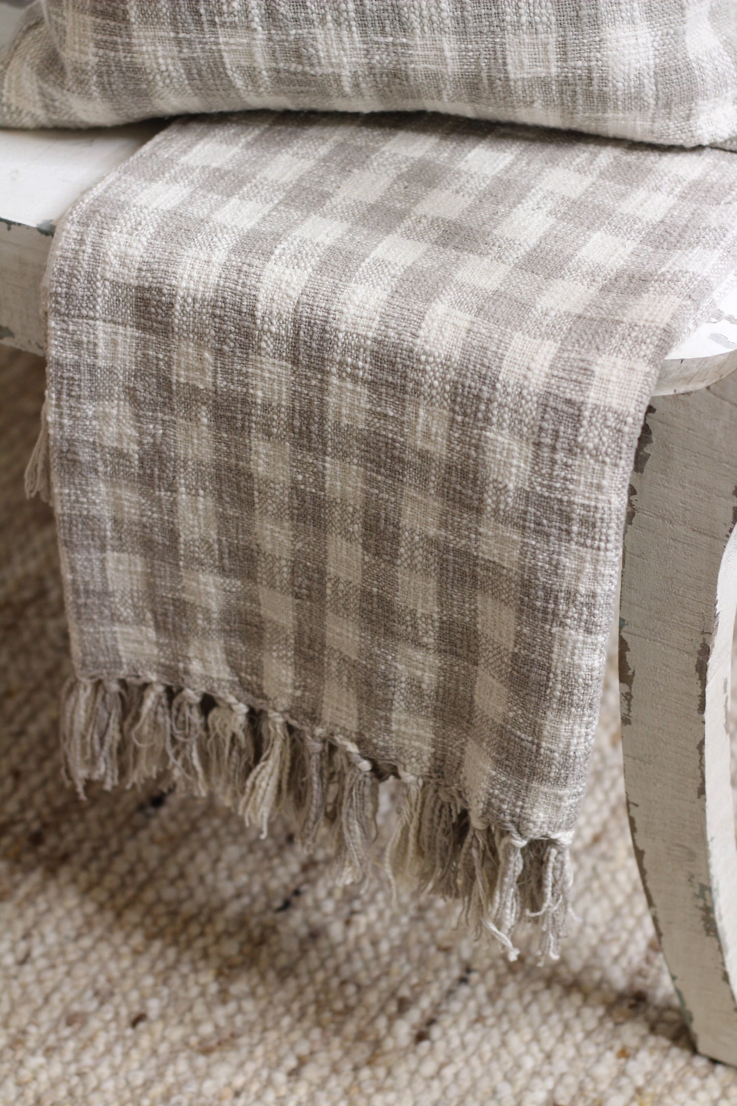 Gingham Throw Natural