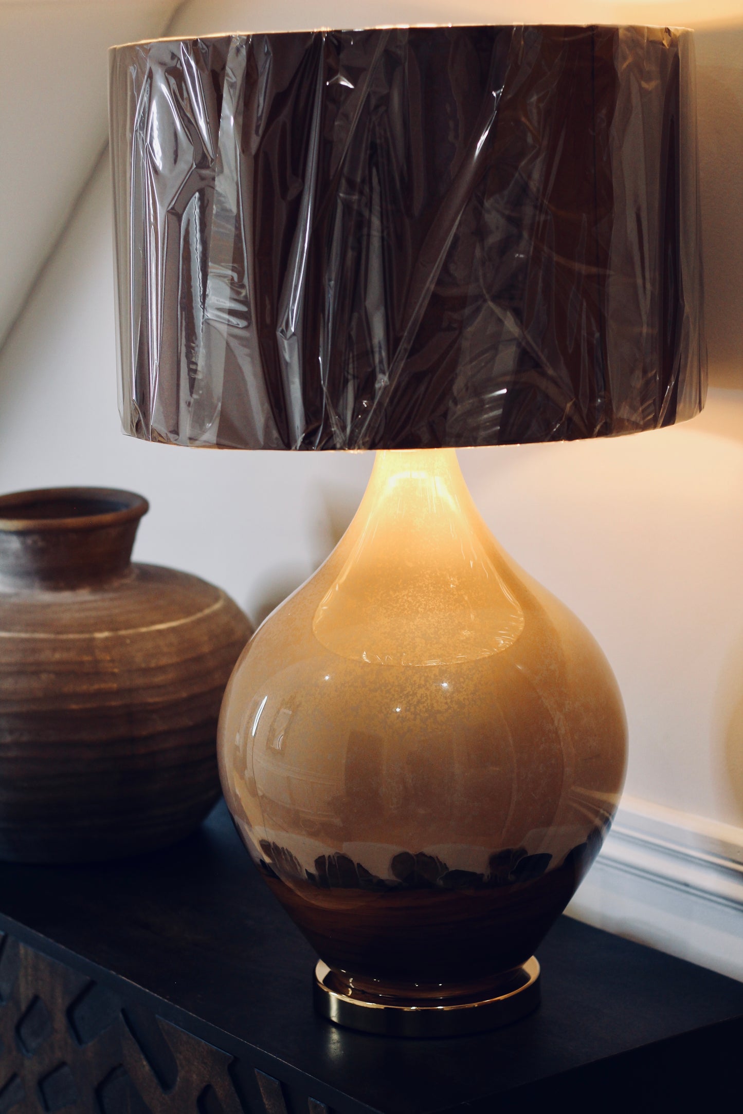 Two Tone Brown Table Lamp