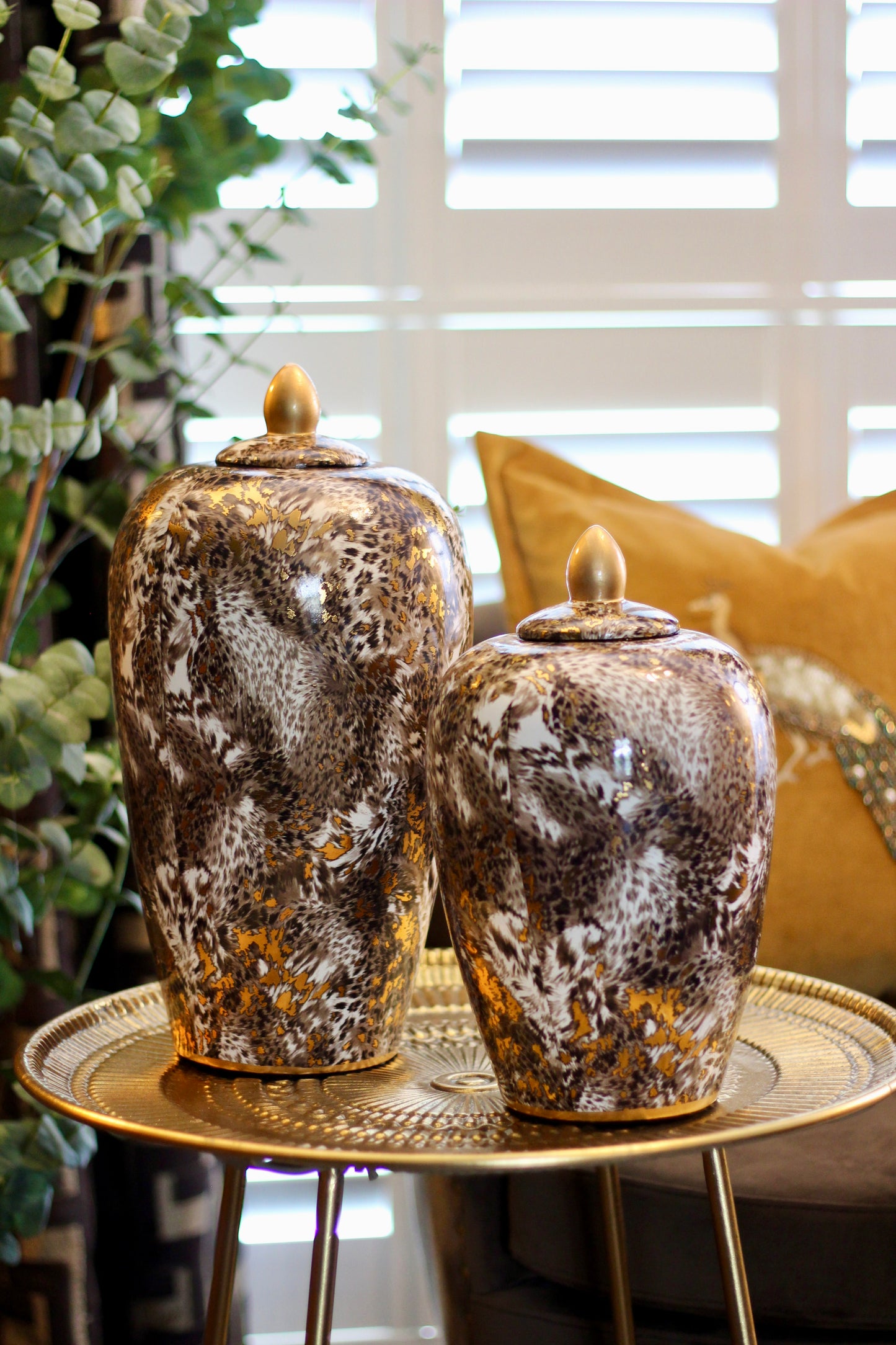 Large Leopard Print Ginger Jar