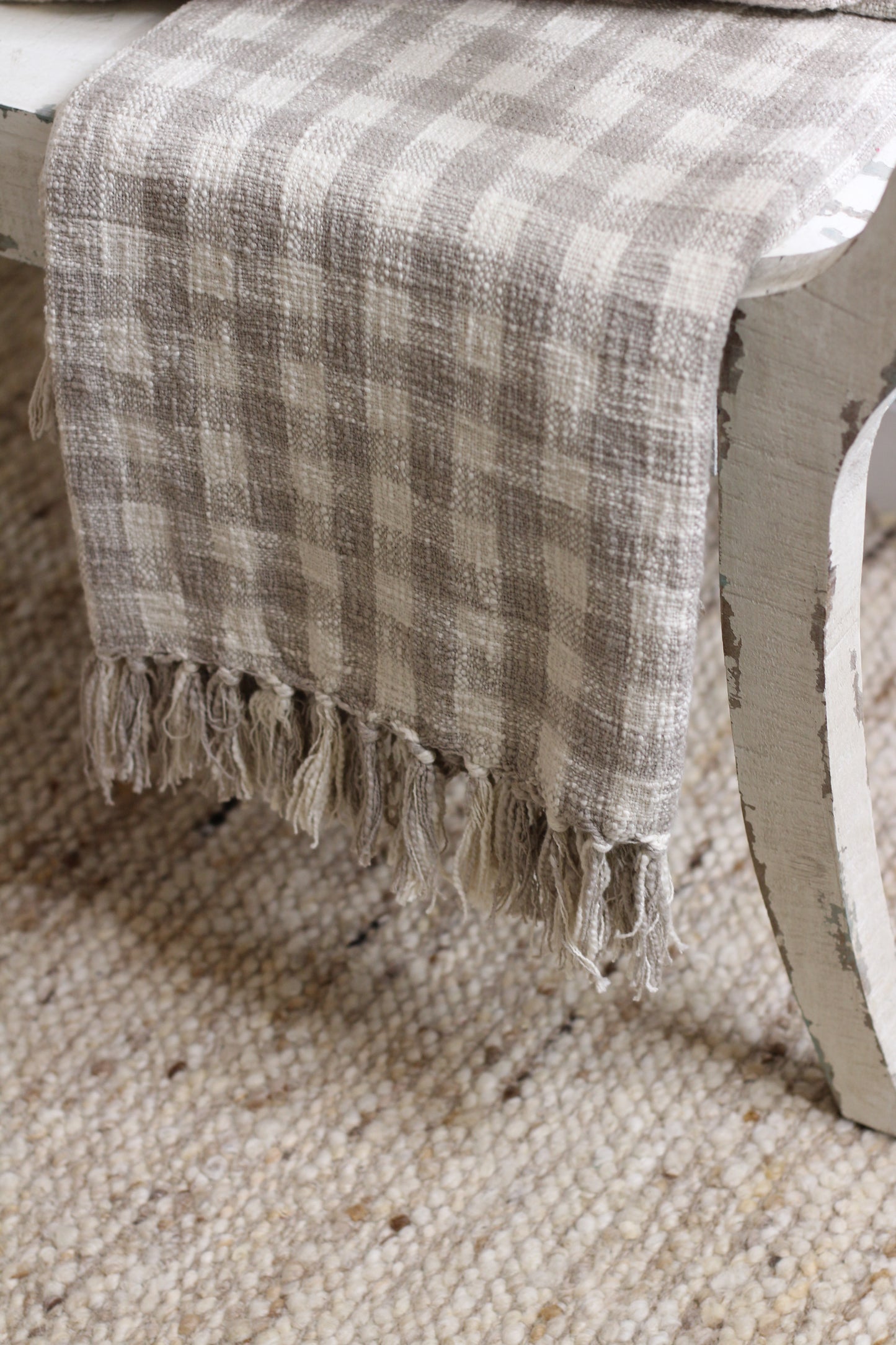 Gingham Throw Natural