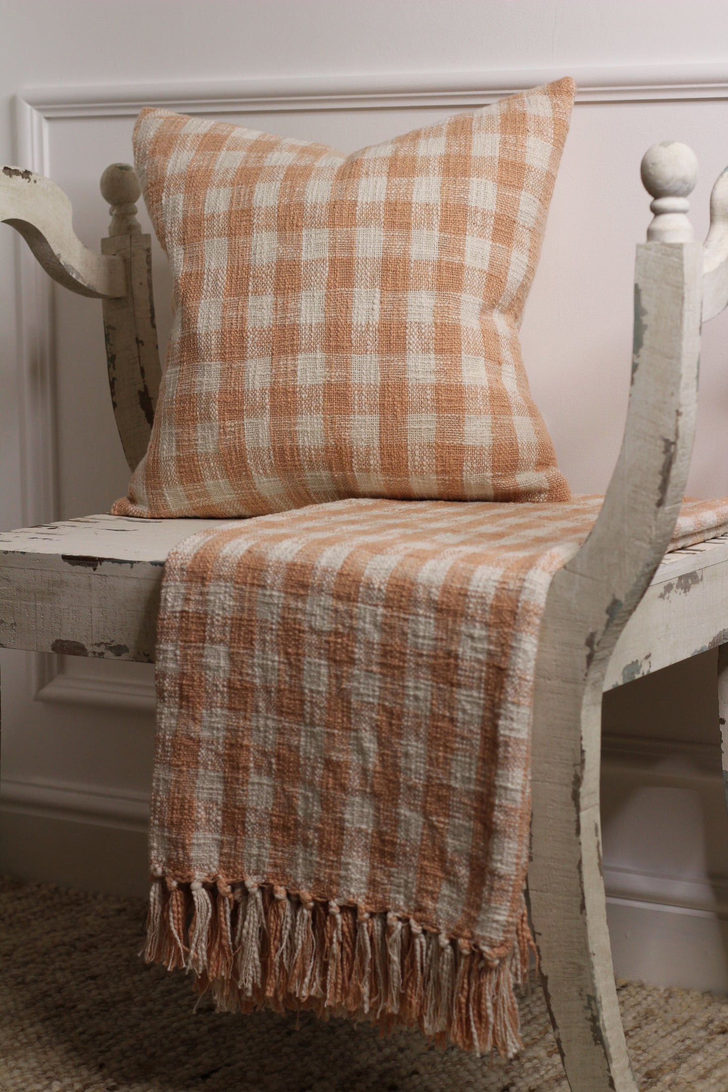 Gingham Throw Blush