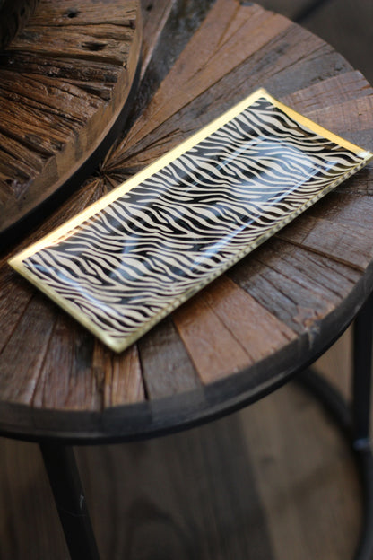 Zebra Trinket Tray – decorative tray at Leya Buster Interiors