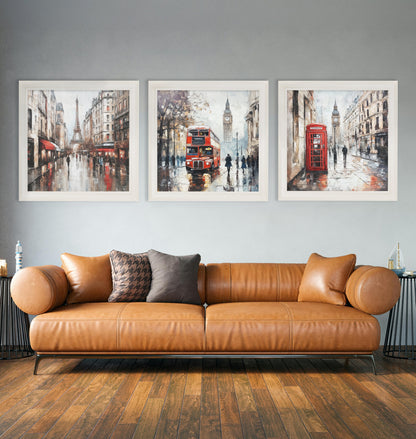 London Telephone Box – Cream Hurstwood Square Frame styled view – Leya Buster Interiors