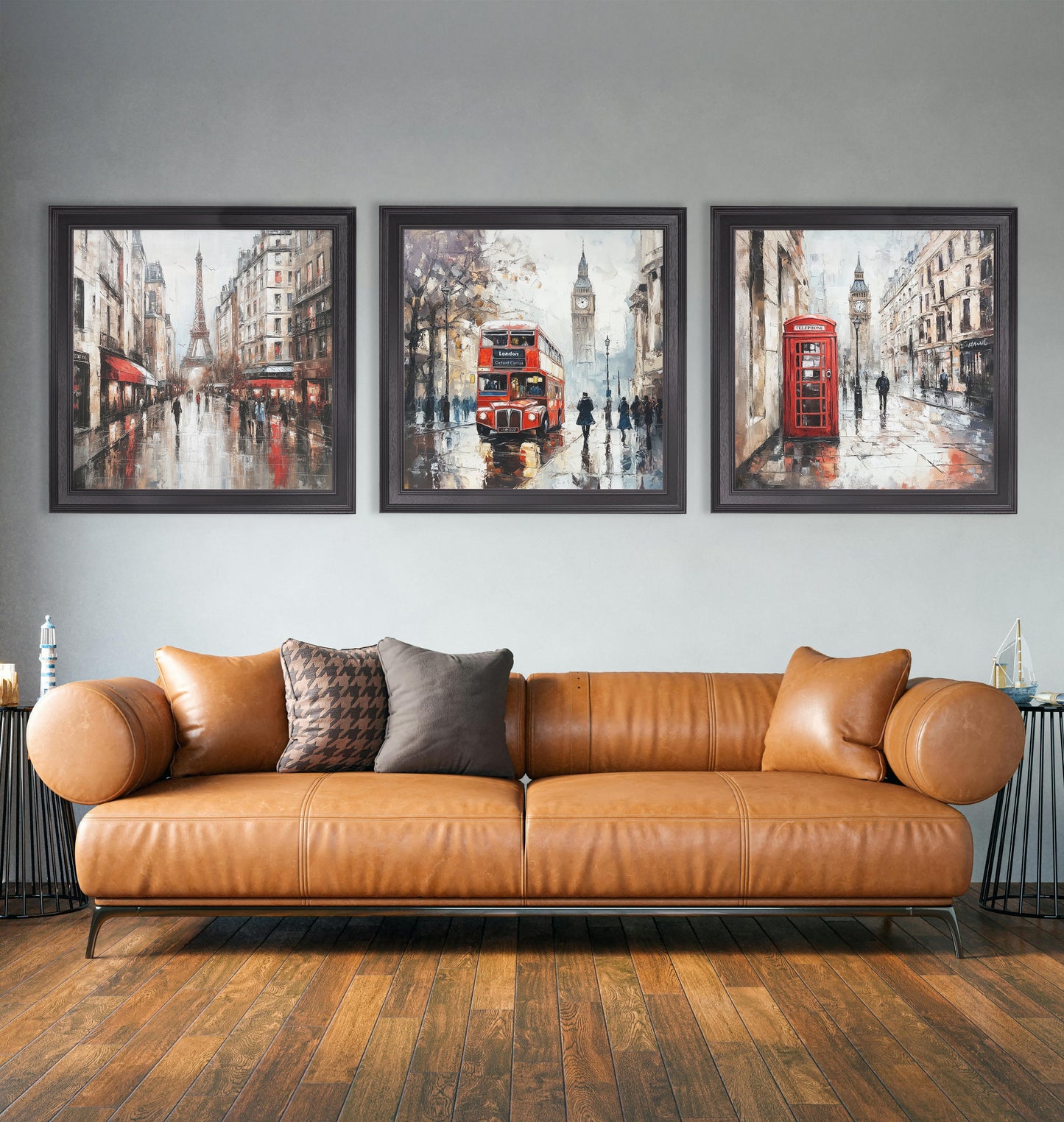 Paris Eiffel Tower – Black Hurstwood Square Frame styled view – Leya Buster Interiors