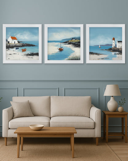 The Coastal House – White Hurstwood Square Frame styled view – Leya Buster Interiors