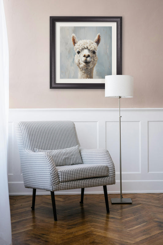 The Goofy Alpaca – Black Hurstwood Square Frame – framed wall art at Leya Buster Interiors