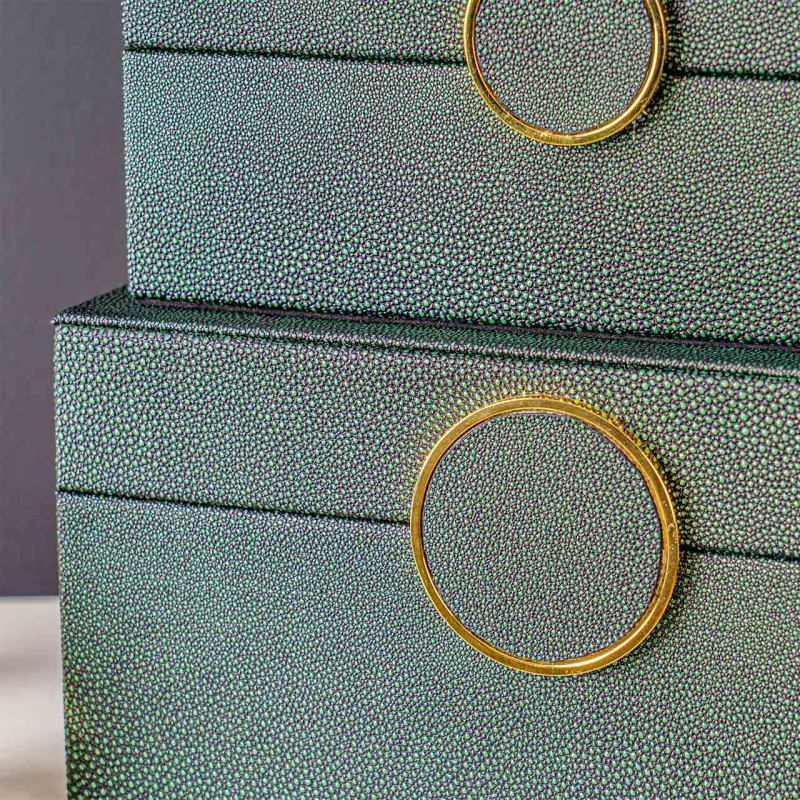 Green & Gold Jewellery Box Set