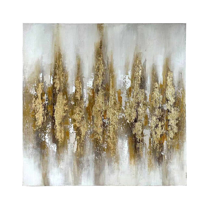 Abstract Canvas Cream, Gold & White