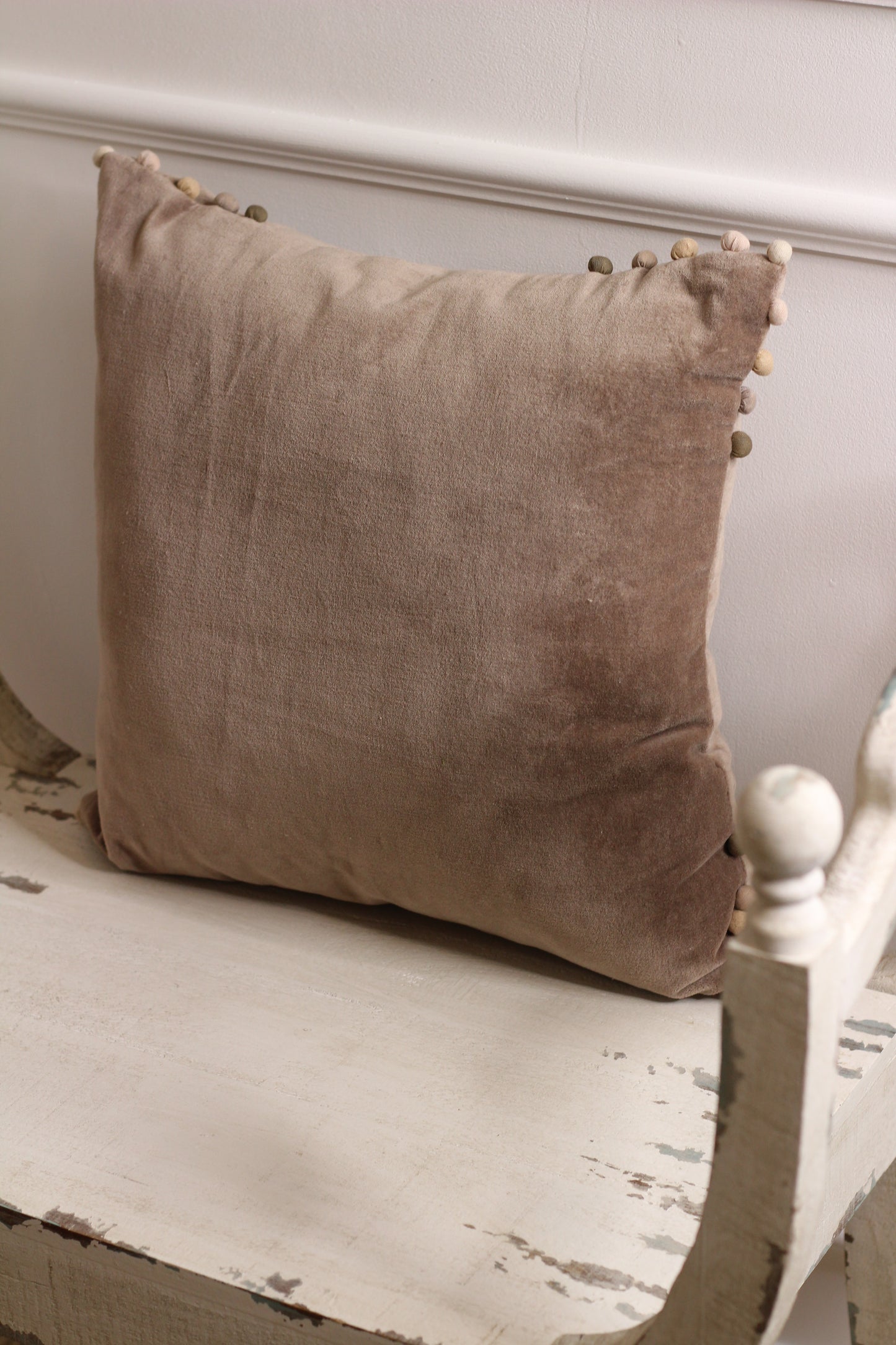 Velvet Cushion Taupe