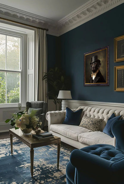 Lord Wagsalot – Gentleman Black Labrador Oxford Square Frame – fine home fragrance at Leya Buster Interiors
