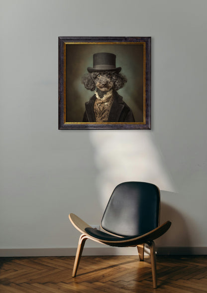 Sir Poodleton – Gentleman Poodle Oxford Square Frame – fine home fragrance at Leya Buster Interiors