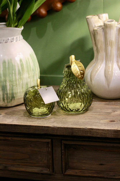 LED Glass Apple Decorative Light styled view – Leya Buster Interiors