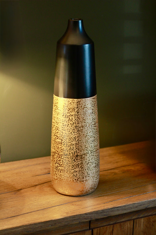 Black & Gold Ceramic Vase