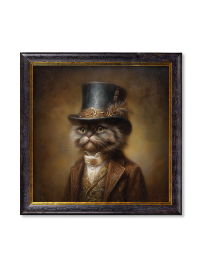 Sir Fluffington – Gentleman Persian Cat Oxford Square Frame detail – Leya Buster Interiors