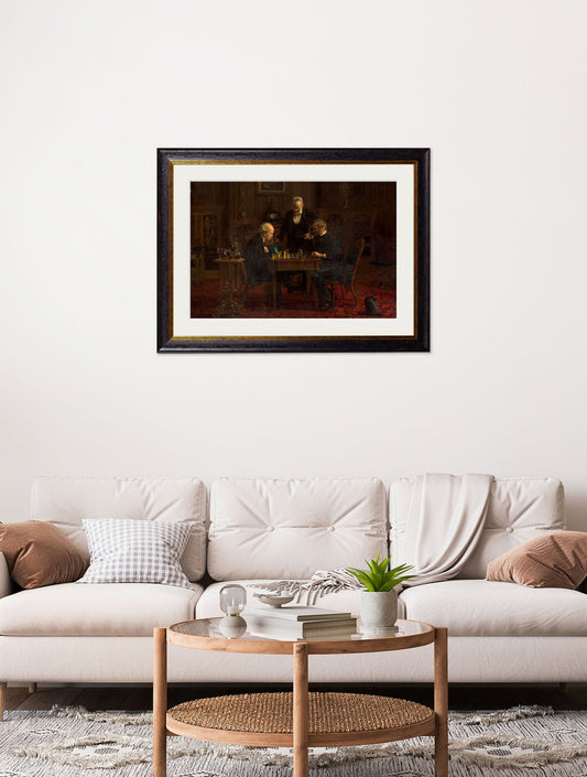 c.1876 The Chess Players – Thomas Eakins – framed wall art at Leya Buster Interiors