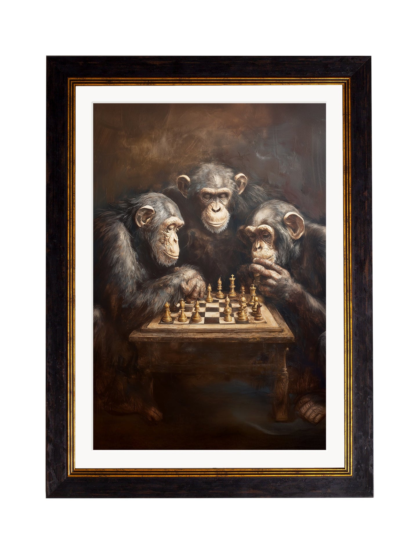 The Chess – Playing Chimps – Oxford Frame styled view – Leya Buster Interiors