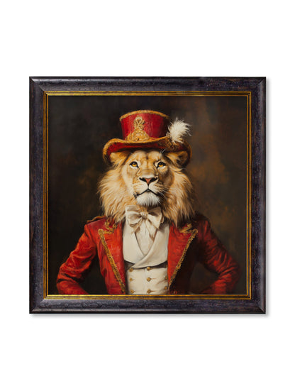 Maximum Mane – Circus Master Lion Oxford Square Frame detail – Leya Buster Interiors