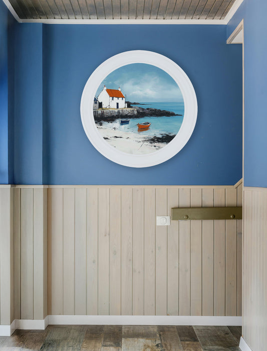 The Coastal House - Oxford White Round Frame