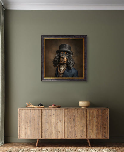 Lord Longears – Gentleman Cocker Spaniel Oxford Square Frame – fine home fragrance at Leya Buster Interiors