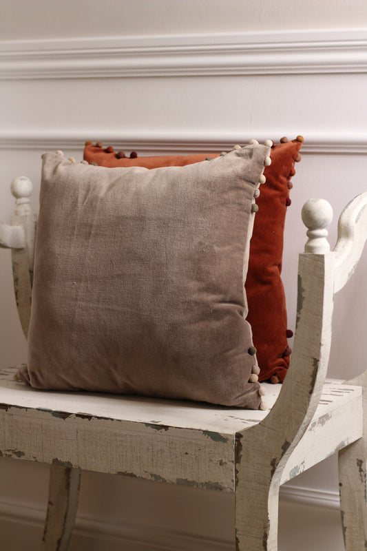 Velvet Cushion Taupe