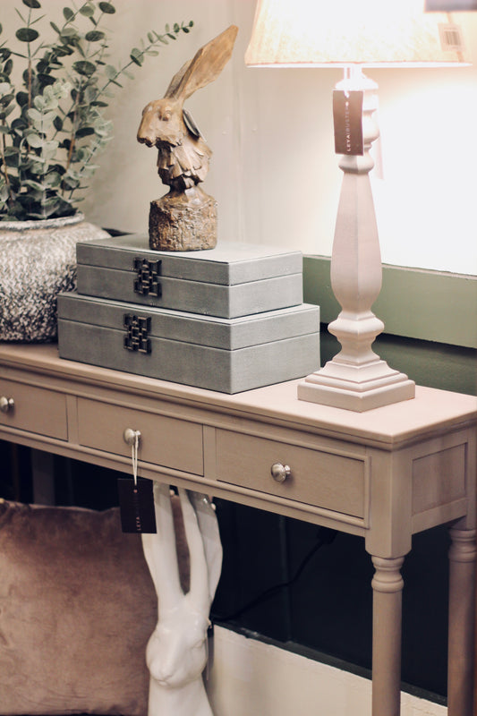 Taupe 3 Draw Console Table