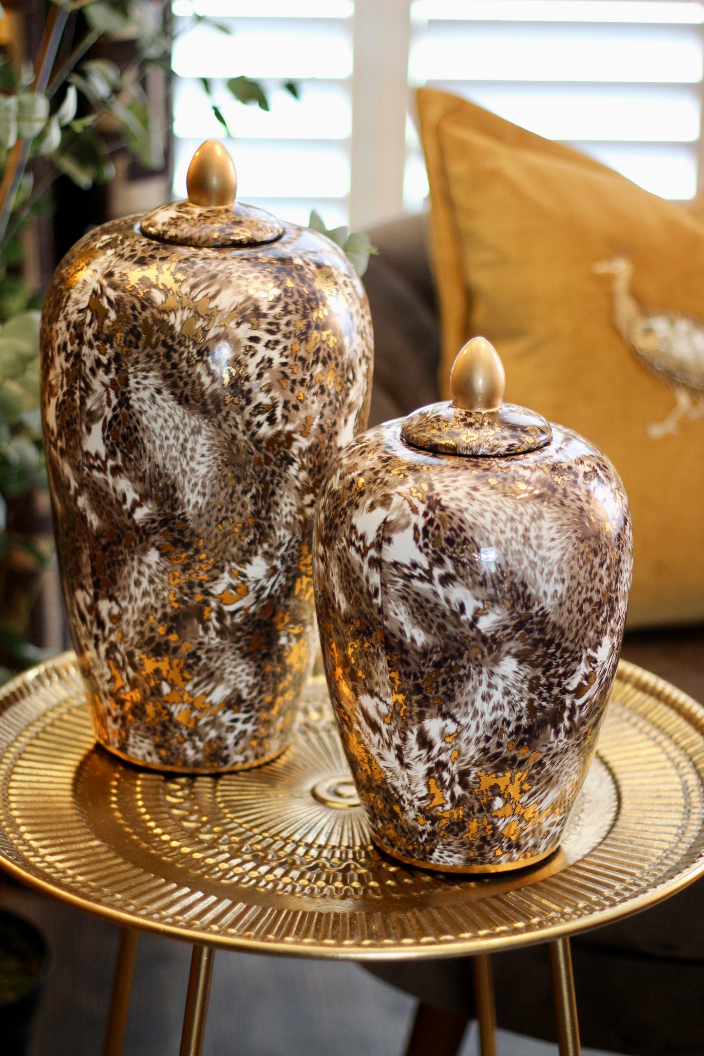 Large Leopard Print Ginger Jar