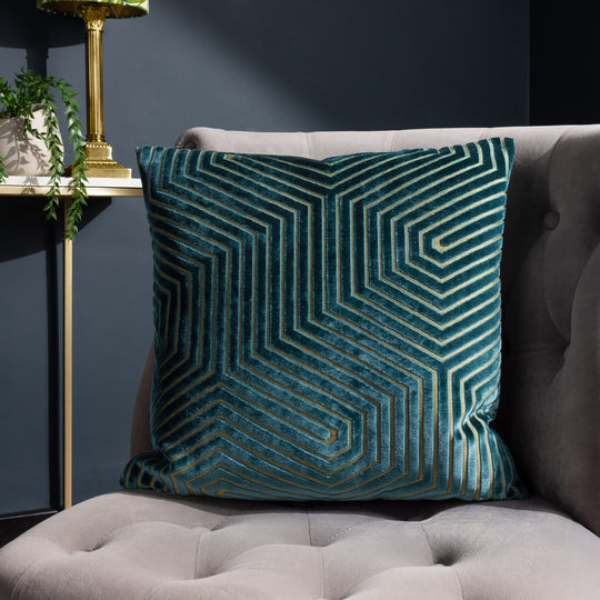 Shimmer Velvet Cushion - Teal