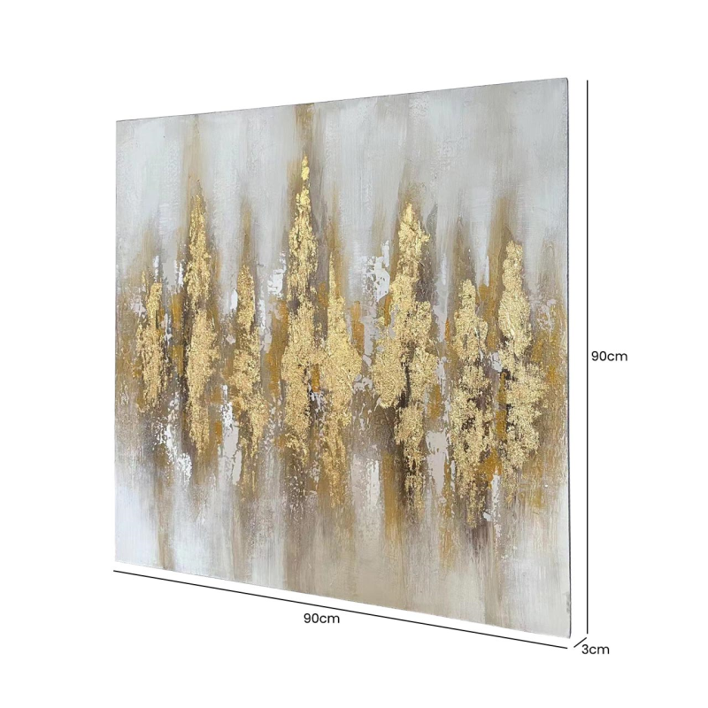 Abstract Canvas Cream, Gold & White