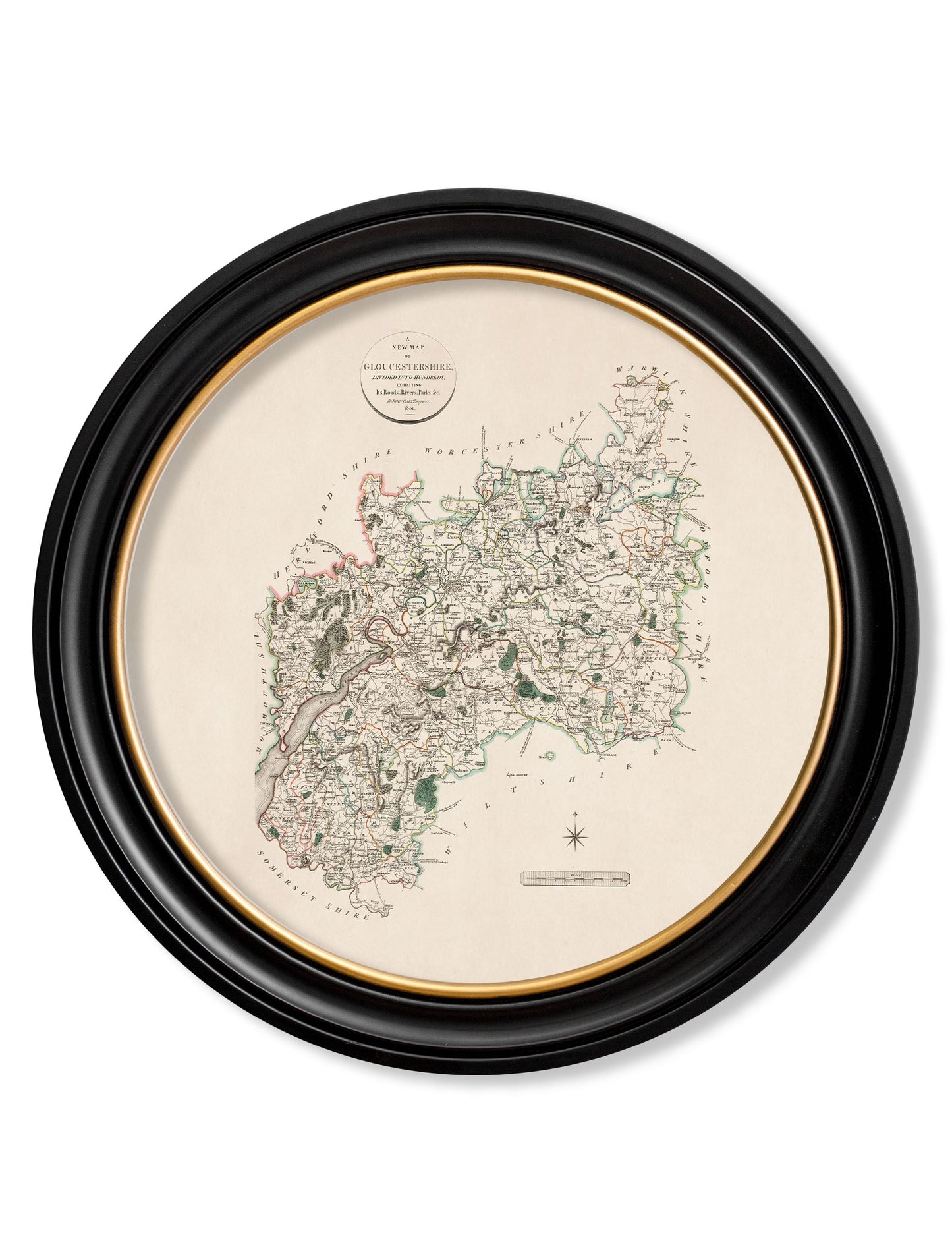 c.1806 County Maps of England – Round styled view – Leya Buster Interiors
