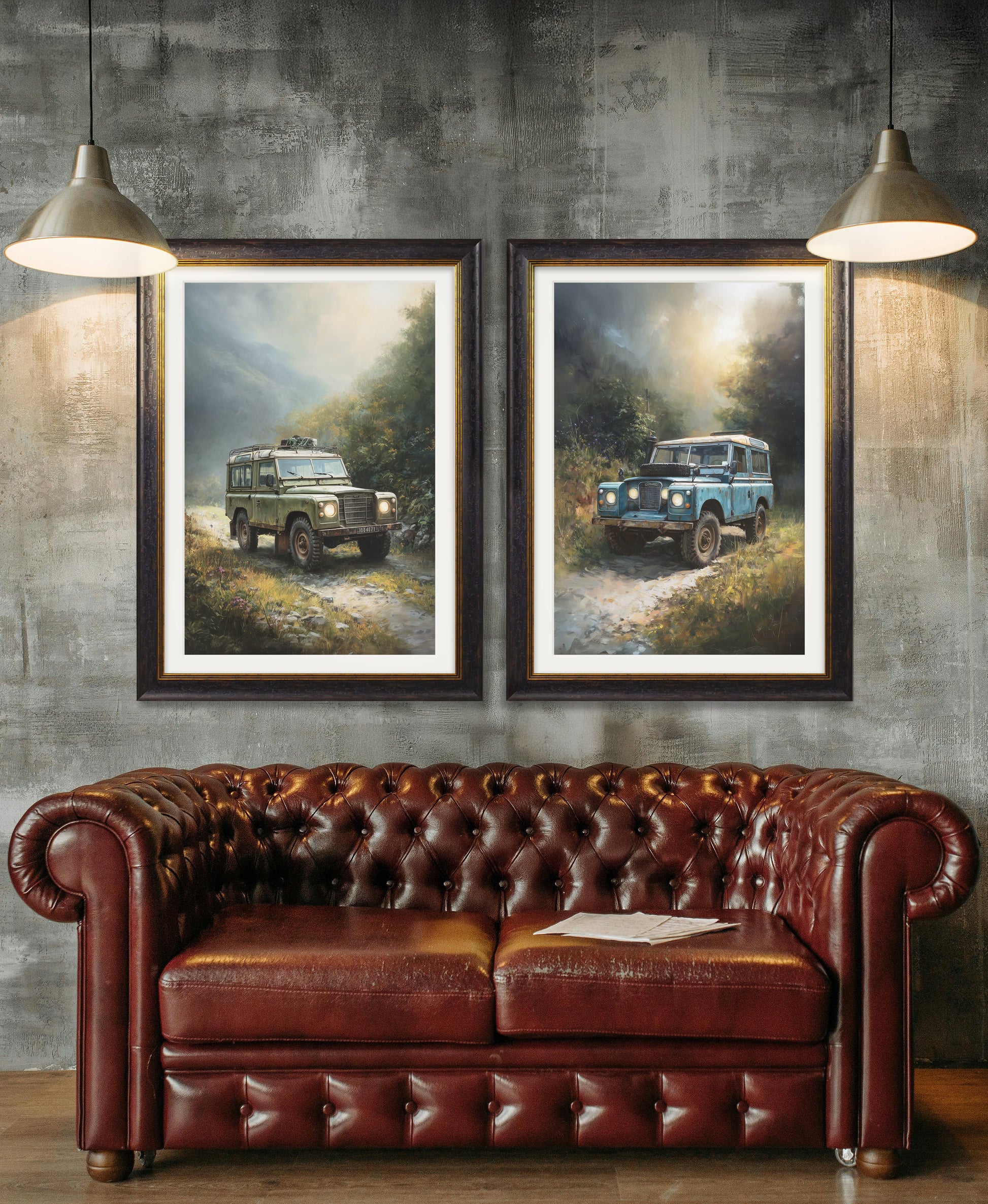 Country Track Defender Blue – Oxford Frame styled view – Leya Buster Interiors