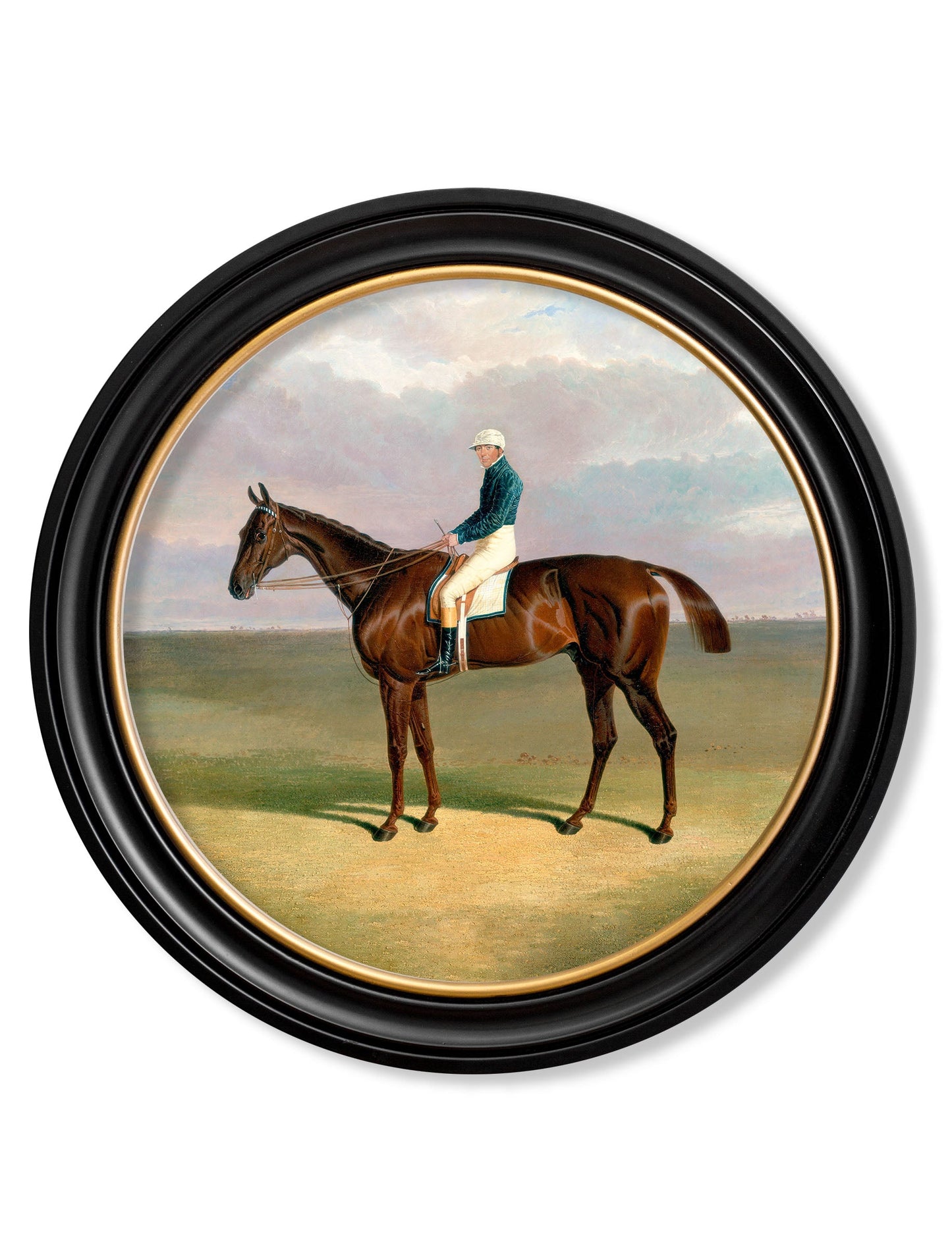 c.1840 Horse and Jockey – Round Frame detail – Leya Buster Interiors