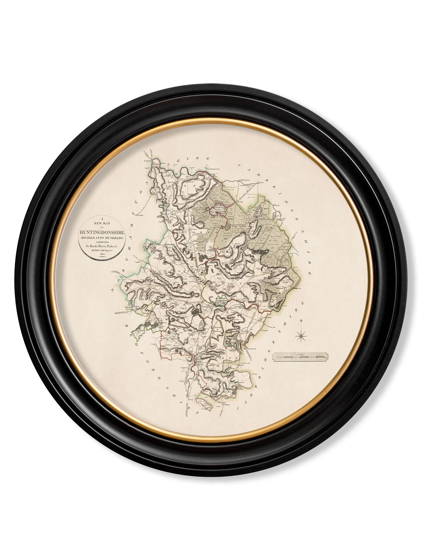 c.1806 County Maps of England – Round styled view – Leya Buster Interiors