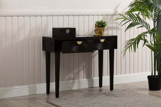 Black 2 Draw Console Table