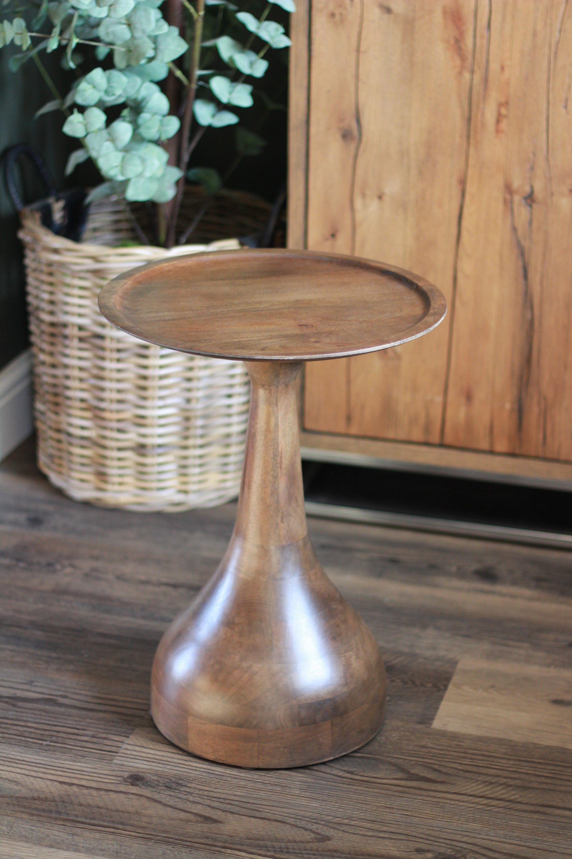 Small Mango Wood Pedestal Side Table – side table at Leya Buster Interiors
