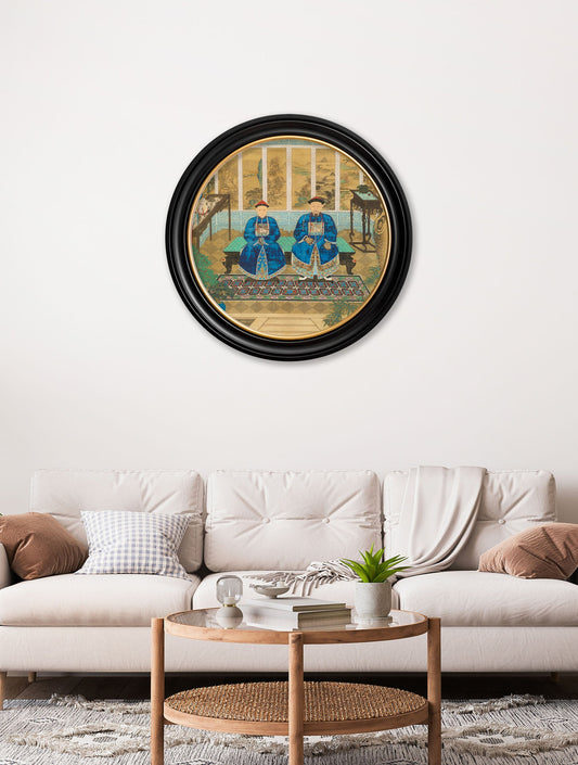Imperial Censor and His Wife – Round – framed wall art at Leya Buster Interiors