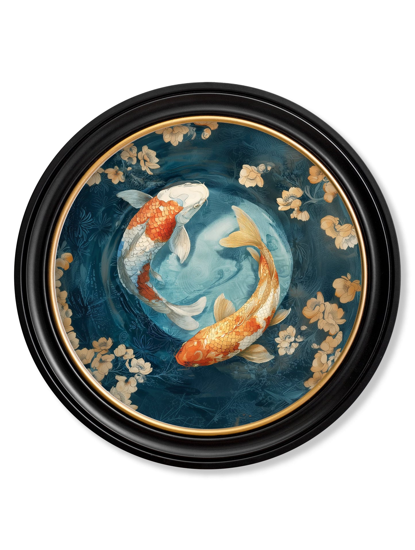 Japanese Koi Carp Dawn -  Oxford Round Frame