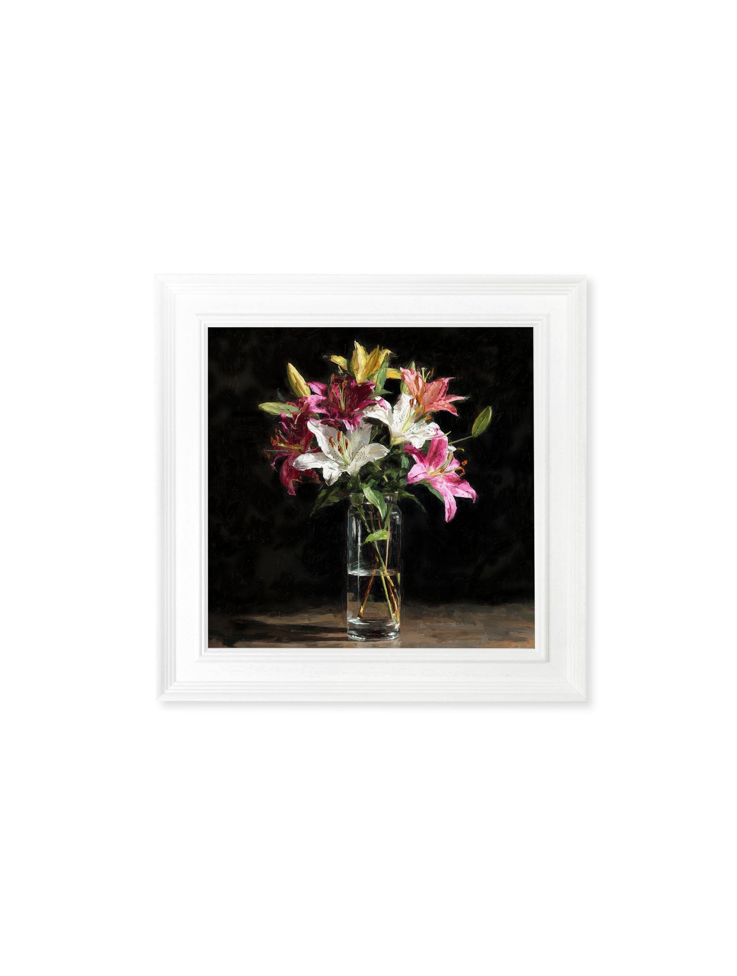 Lilies After Dark - White Hurstwood Square Frame