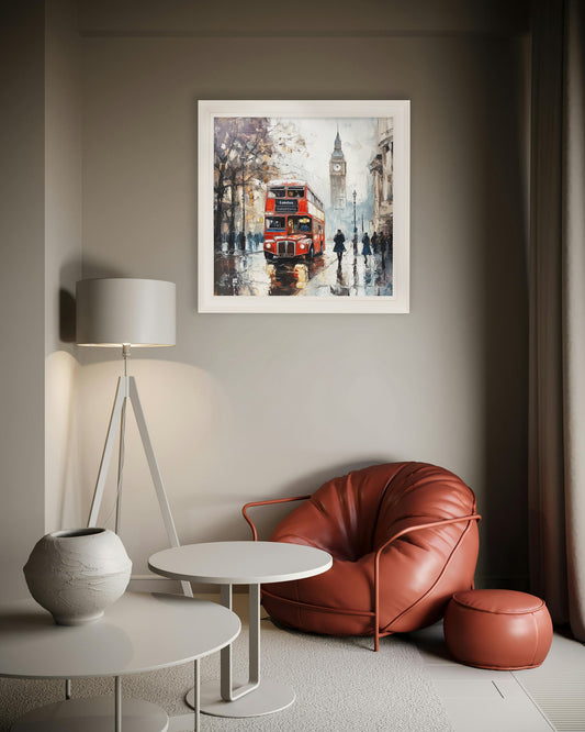 London Bus - Cream Hurstwood Square Frame