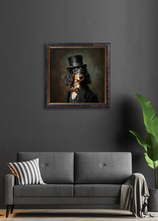 Sir Sausageworth - Gentleman Dachshund Oxford Square Frame