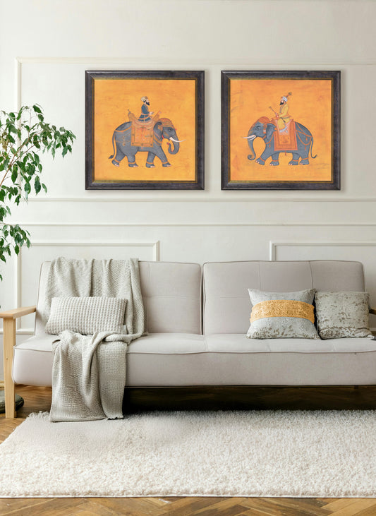 Royal Saffron Mughals - Oxford Square Frame