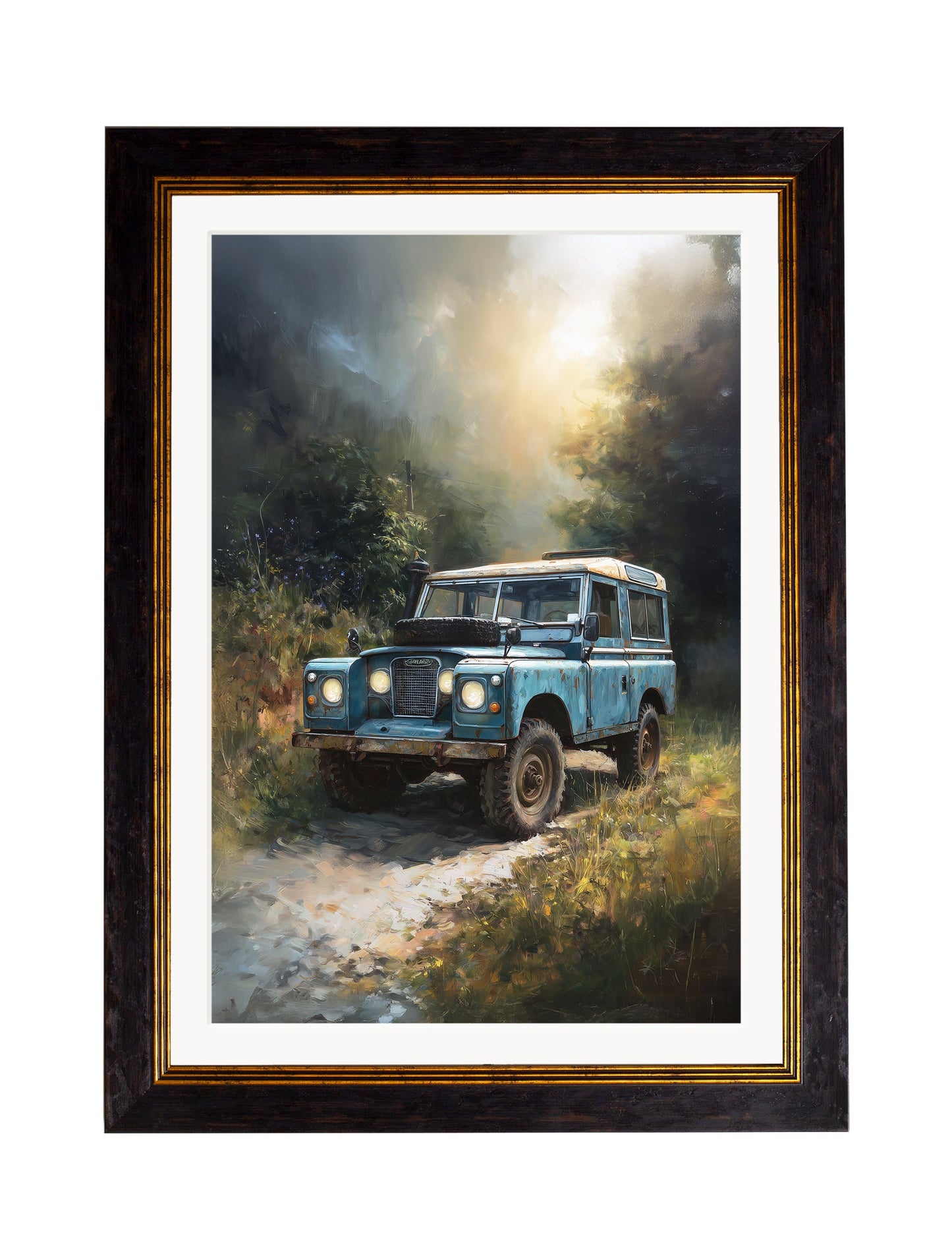 Country Track Defender Blue – Oxford Frame styled view – Leya Buster Interiors
